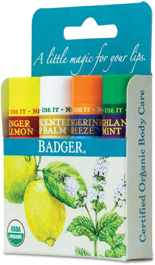 Badger Organic Lip Balm Sticks - Set of 4, Gold Box, 4 count (Pack of 1) - Image 5
