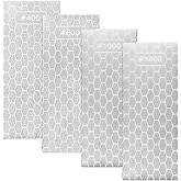 4 pcs 400/600/1000/1200 Grit Diamond Sharpening Stone Honeycomb Surface Knife Sharpener Whetstone Plate Honing with Anti-Slip