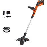 Black+Decker 40V MAX 13 Inch String Trimmer and Lawn Edger with Battery and Charger, Cordless Weed Eater with Charge Indicator, High Torque PowerDrive Technology (LST140C)