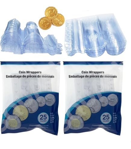 Coin Rolling Supplies Coin-Tainer Paper Coin Wrappers - 36 Pack Mixed ...