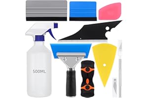 Glarks 14Pcs Car Window Tint Application Tools Kit with Various Shape Squeegees, Razor Blade Scraper, Craft Knife with Blades