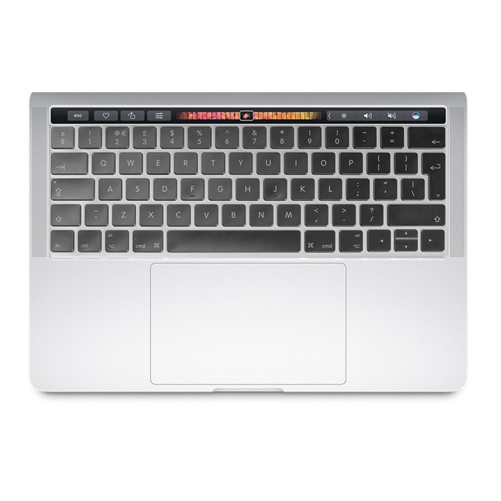 Se7enline Compatible with MacBook Pro 13 15 inch With TouchBar Version Model A1706/A1989/A2159/A1707/A1990 Ultra Thin Durable Silicone Keyboard Protector (UK Layout), Frost Transparent