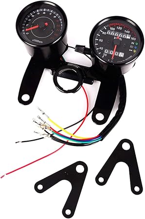 Amazon 12v走行距離計タコメーターkm Hスピードメーターゲージ Rpm 12vオートバイデュアルディスプレイオートバイatvスクーター デュアルディスプレイ走行距離計ゲージ バイク用時計 コンパス 温度計 車 バイク