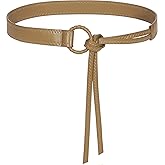 Buywis Knotted Waist Belt for Women PU Leather Thin Strap Belt for Dresses