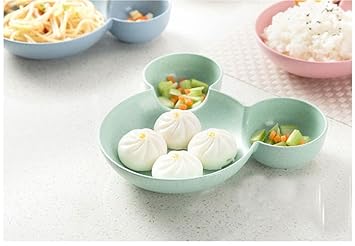 Magnusdeal Mickey Shaped Plastic Big Head Bowl (Green) -Set of 2