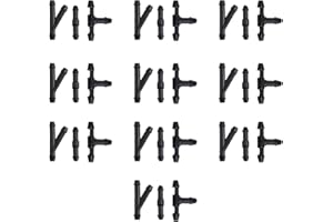 30pcs Windshield Washer Hose Connector Set with T/Y/I Type Fittings for Car Washer Pump and Nozzle Connection, Black Plastic 