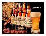 History of Budweiser Metal Sign , 16x13