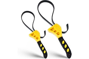 Strap Wrench Set, 2Pcs Adjustable Rubber Strap Wrench, Oil Filter Wrench Use as Jar Opener, Pipe Wrench
