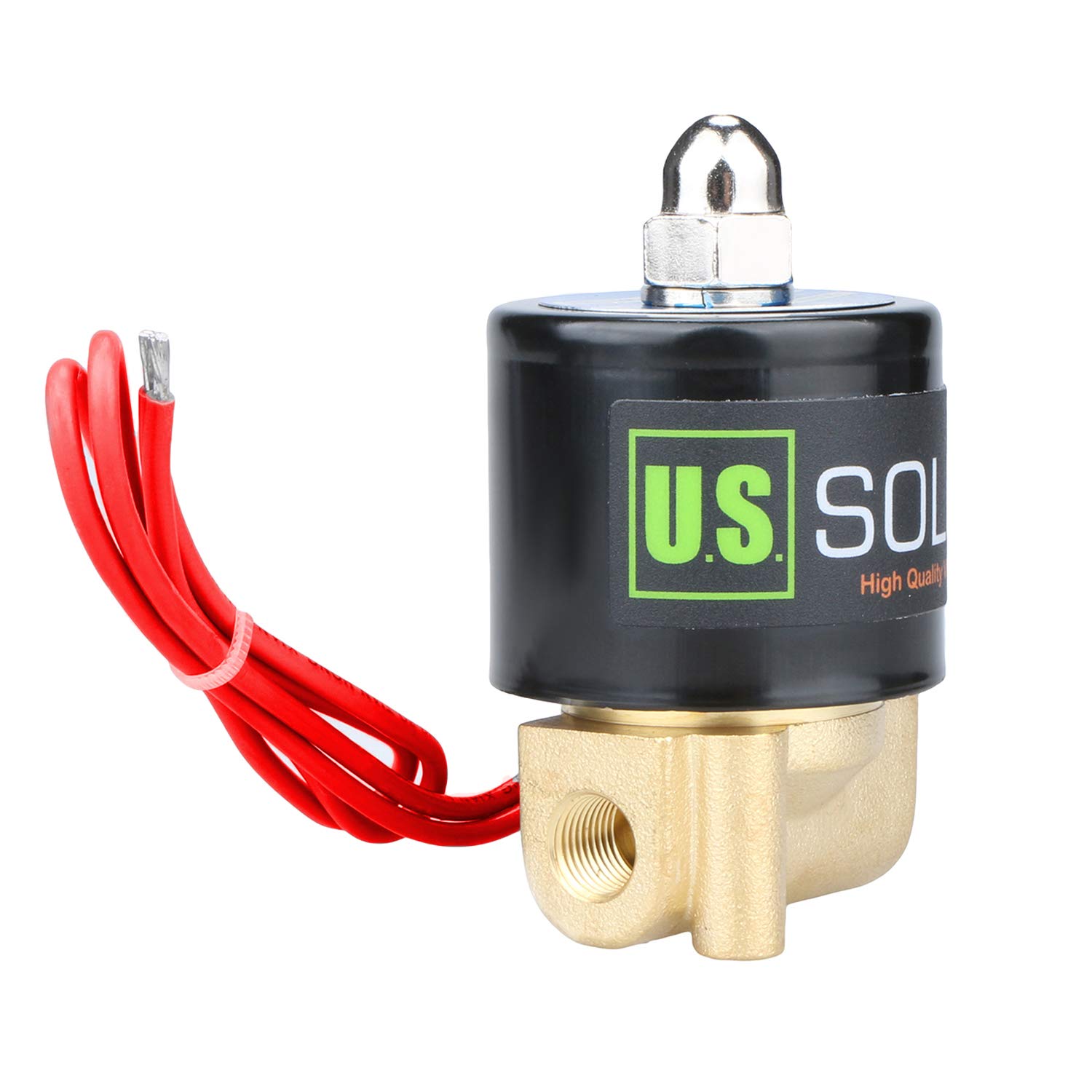 U.S. Solid 1/8" Brass Electric Solenoid Valve 220V AC Normally Closed VITON Water Air Oil