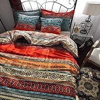 Dodou Queen Boho Style Bedding Set Boho Duvet Cover Set Bohemian Bedding Set 4pcs