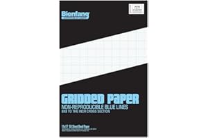 Bienfang Designer Grid Paper Pad, 8x8 Cross Section, 11 x 17 inches, 50 sheets
