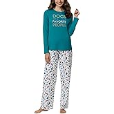 PajamaGram Pajamas for Women - Women's Pajamas, Graphic Top, 100% Cotton