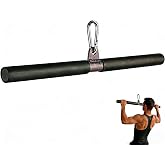SENTOP DIY Straight Bar, Bicep Pull Bar with Soft Hand Grips Weight Machine Accessories Straight Bar for Home Gym Workout (with Buckle)