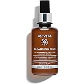 Apivita Cleansing Milk | Hydrating & Smoothing 3-in-1 Cleansing Milk Face & Eye Cleanser + Makeup Remover with Chamomile & Honey, 200 mL / 6.67 oz