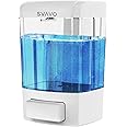 SVAVO Wall Mounted Soap Dispenser Kitchen Bathroom Manual Soap Dispenser Refillable Hand soap Dispenser for Liquid Contianers Shampoo Gel Chamber for Household Commerical 23.7oz (700ml) ABS