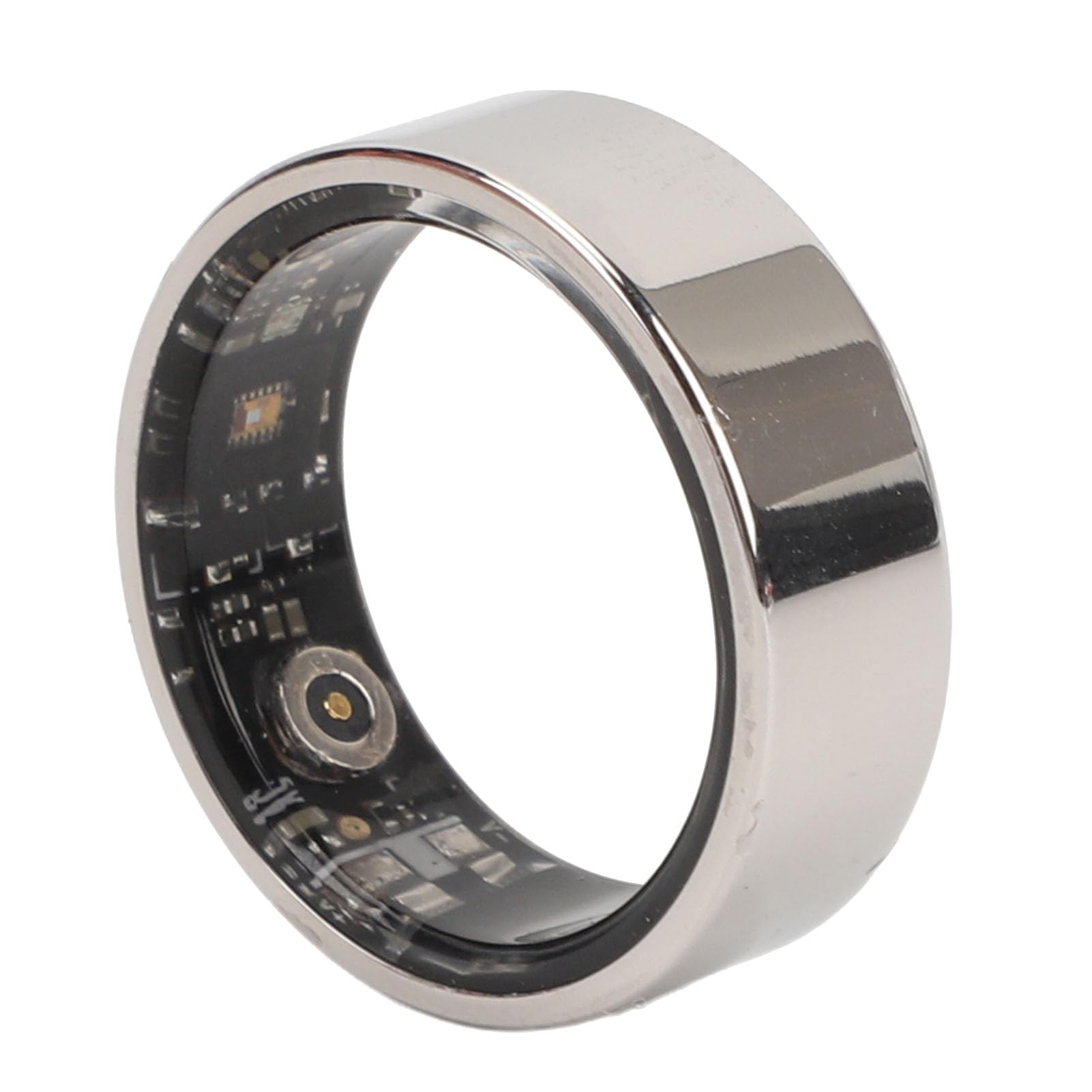 Smart Ring Fitness Tracker, Sleep and Fitness Ring, IP68 Waterproof Ceramic Stainless Steel Health Ring Bluetooth Pedometer for Men Women for Android for IOS (Silver)