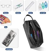 hoinya Large Pencil Case Boys Girls Canvas 2 Compartments Storage Bag Organizer view 3