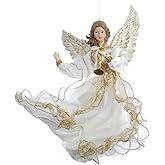 Kurt Adler J6064 Ornament, Ivory, White, Gold
