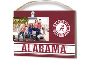 KH Sports Fan Team Color Alabama Crimson Tide Clip Photo Frame, Holds 4x6 Photo, Crimson Tide Gifts and Home Decor; Display Your Team Spirit with This Alabama Picture Frame