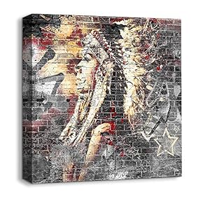 Canvas Wall Art Abstract Bricks Feature...