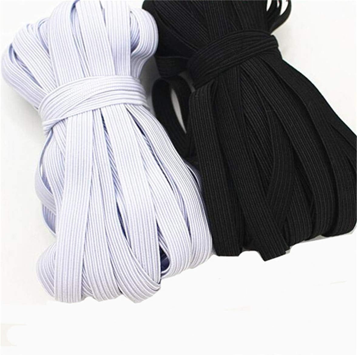 Airlove Braided Flat Elastic Band Elastic Cord Heavy Stretch Elastic Rope for Sewing and Crafting High Elasticity Knit Band for Adult DIY Bedspread Cuff