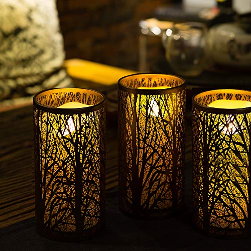 image for JIANCHUANG Flameless led Candle Light with Metal Bright Lanterns, Batt