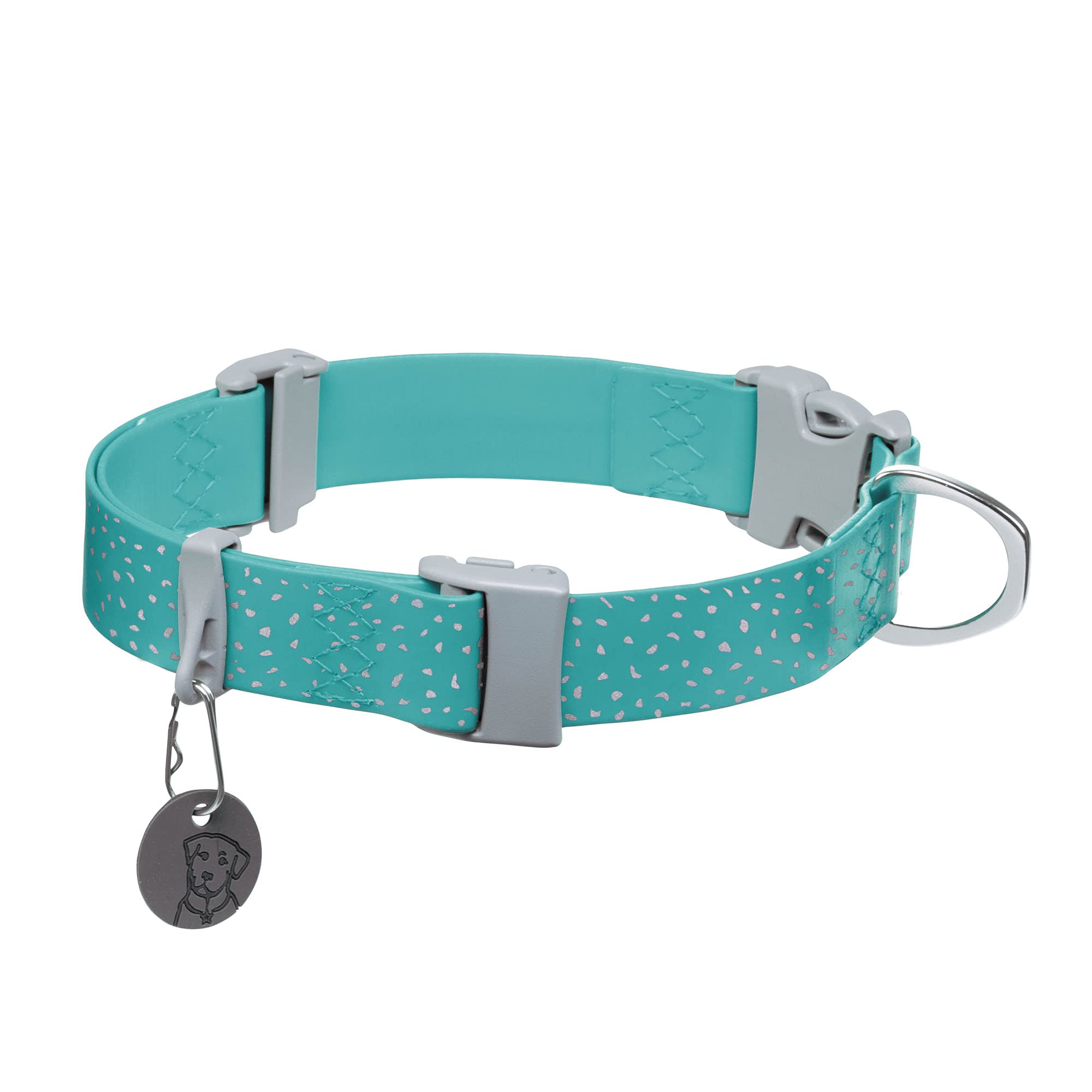 RUFFWEAR Confluence Collar, Waterproof & Odour Resistant Adjustable Dog Collar, 20"-26", Aurora Teal