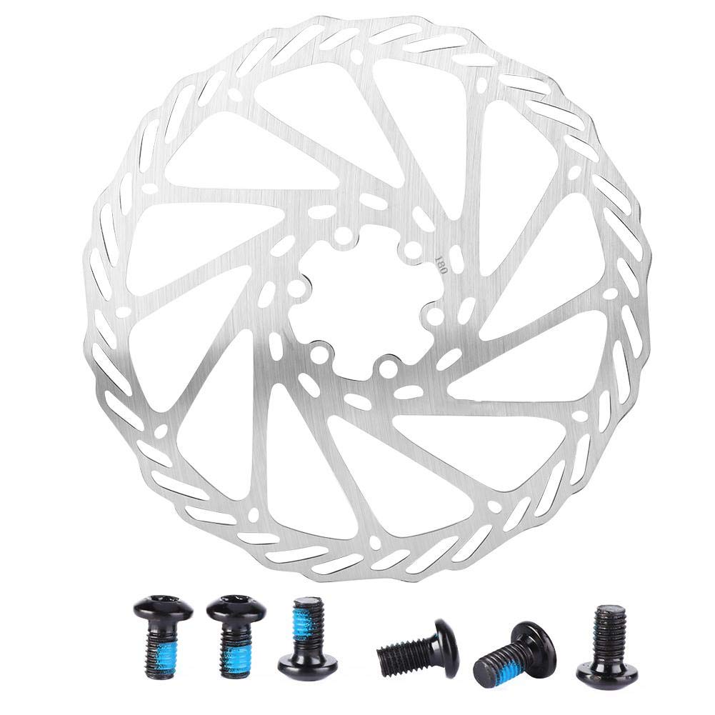 Demeras Bicycle Disc Brake Rotor, Brake Discs Mountain Bike Stainless Steel Bicycle Brake Pad Braking Part with 6 Screws for Mountain Road Bike(203mm)