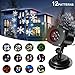 Christmas Projector Lights Outdoor Switchable Pattern Displays Projector Show Waterproof Rotating Projection Light for Decoration Lighting on Christmas Holiday Party Home