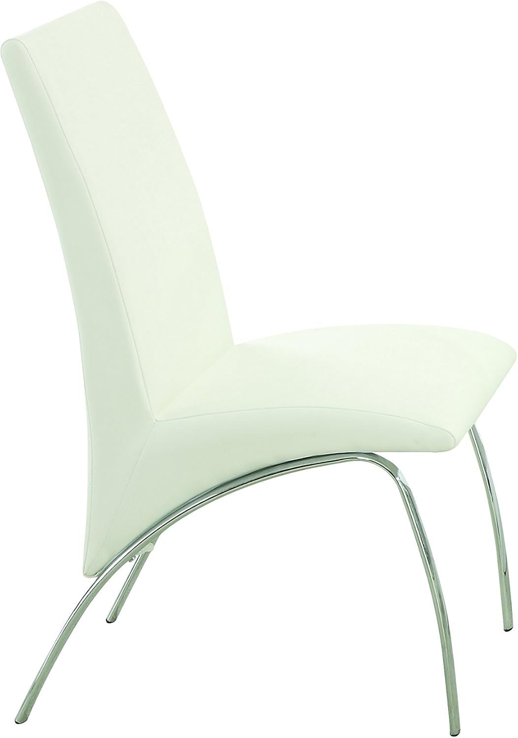 Ophelia Dining Chairs White and Chrome (Set of 2) Chairs