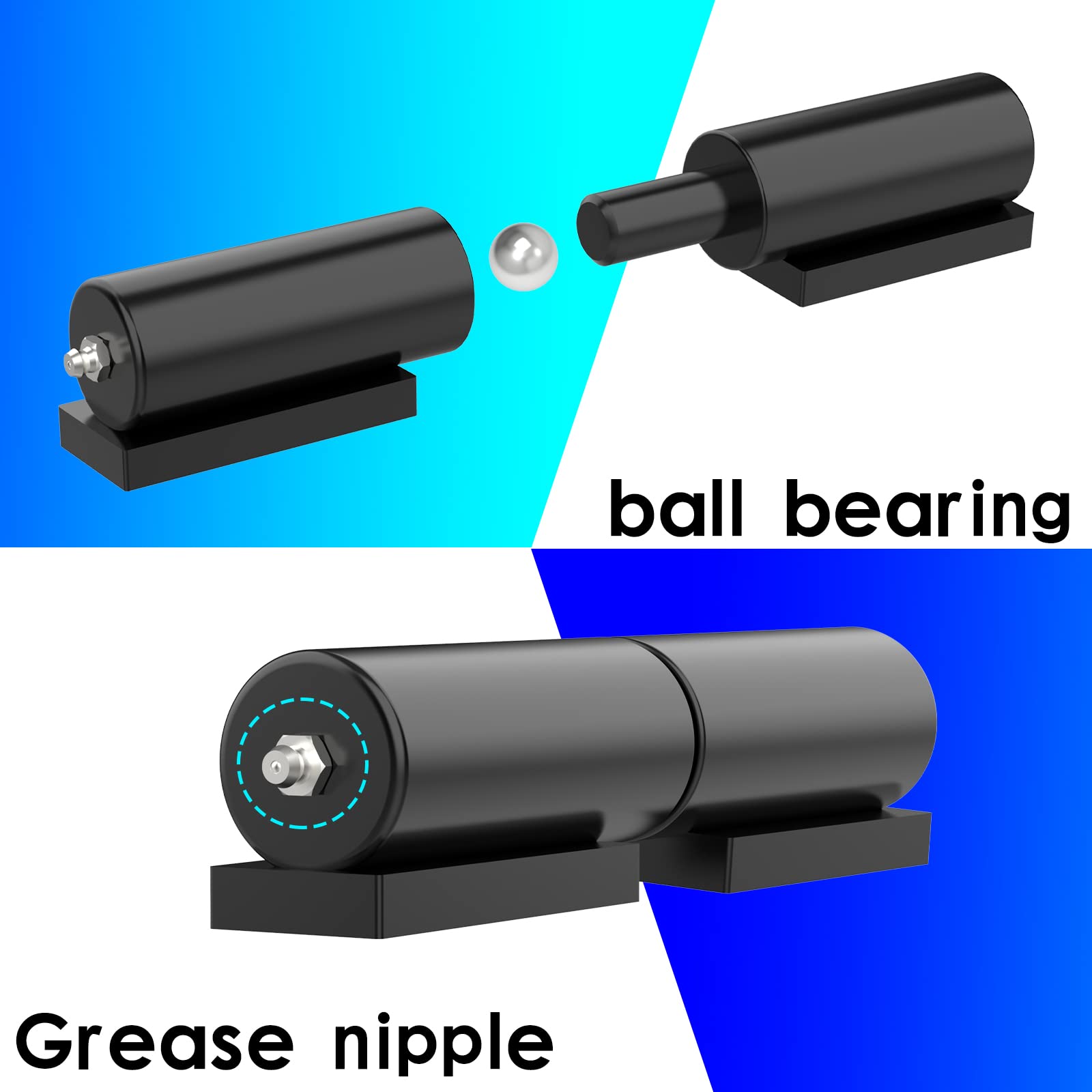 7 Inch Steel Barrel Gate Hinges - Heavy Duty Up To 900 Lbs - Welding Hinges Pair