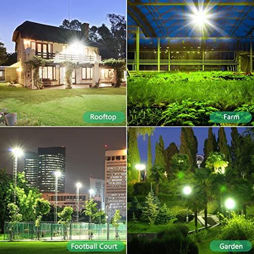 TASINUO Outdoor LED Spotlights 100W 2 Pack, IP67 Waterproof Outdoor Projector, 10000LM 7000K Super Bright Cool White Security Light, Powerful LED Lights for Terrace, Garage, Garden