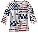 Collections Etc Women's All American Patriotic Flag Scoop Neck Sequin 3/4