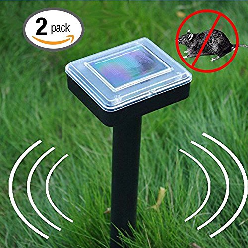 Camkey 2 Pack Solar Mole Repeller Ultrasonic Repel Mole, Voles, Gopher, Mice and Rats, Rodent Sonic Repeller Pest Control, Waterproof, Garden Yard Lawn Farm Camkey 2 Pack Solar Mole Repeller Ultrasonic Repel Mole, Voles, Gopher, Mice and Rats, Rodent Sonic Repeller Pest Control, Waterproof, Garden Yard Lawn Farm