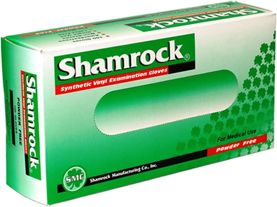Shamrock 20213-L-cs Med Glove, Vinyl, No Powder, Thin, Cheap, Large, Clear