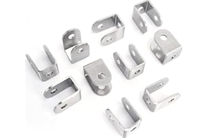 KISHYA 10 Pcs 1 Inch U Bracket, U Brackets for Mounting, U Shaped Bracket, U Bracket for 1" Panels, Brackets Stamped 304 Stainless Steel with Brushed Finish Thickness 0.11 inch