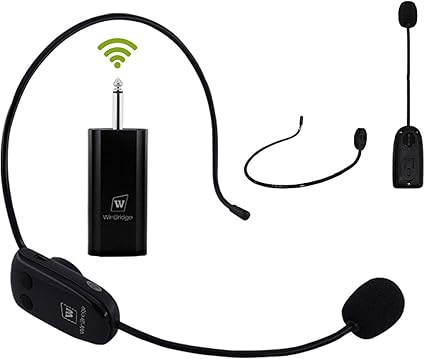 wireless microphone headset with speaker