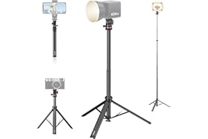 ULANZI MT-80 Aluminum Tripod Stand, 7FT Extendable Camera Phone Tripod for Travel, Auto Pop-Up, 1/4" Screw, 360 Ball Head Portable Photo Video Light Stand for DSLR Camera, Ring Light, Video Rig