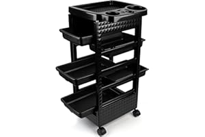 Salon Rolling Trolley with Wheels,Salon Rolling Cart for Stylist with 5 Removable Drawers,Multipurpose Beauty Cart,Mobile Storage Station,Hairstylist Trolley for Beauty Tattoo Hairdressing