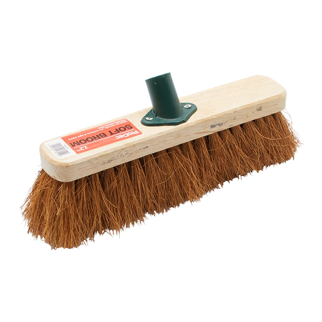 ProDec 12 Inch Natural Coco Fibre Soft Sweeping Broom Head for Indoor and Outdoor Sweeping, Brown, PMSO1201