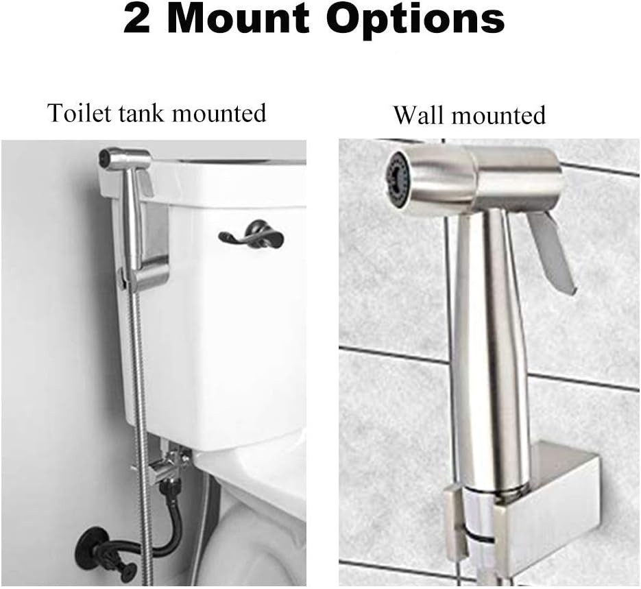 Handheld Bidet Sprayer Kit-Stainless Steel Douche Muslim Shower Spray, Pet Bath, Personal Hygiene, Silver - Image 5