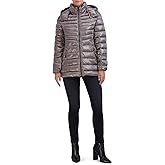 Cole Haan Women's Pearlized Faux Down Jacket with Removable Hood