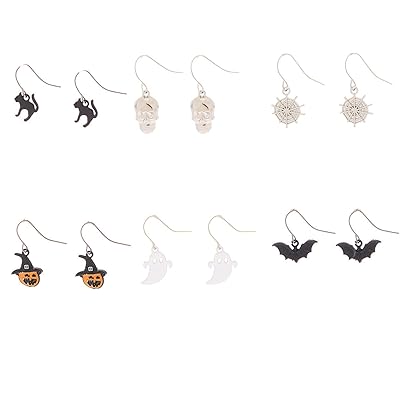Girls Silver Halloween Drop Earrings Fun Spooky Oman Ubuy - Main Image
