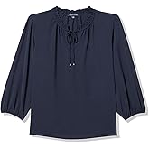 Tommy Hilfiger Womens with Tie Long Sleeve Blouse Sportswear Top