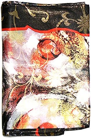 Silksalon Large 100% Charmeuse Silk Scarf Shawl Wrap with Gold Thread Floral A81