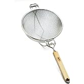 Tablecraft 10-1/4" Double Mesh Tinned Strainer w/Wooden Handles