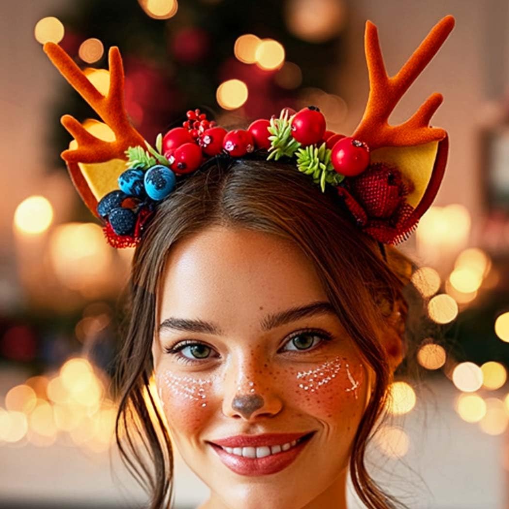 Unicra Christmas Headbands Reindeer Antlers Hair Band Holiday Xmas Hair Accessories for Adults and Women