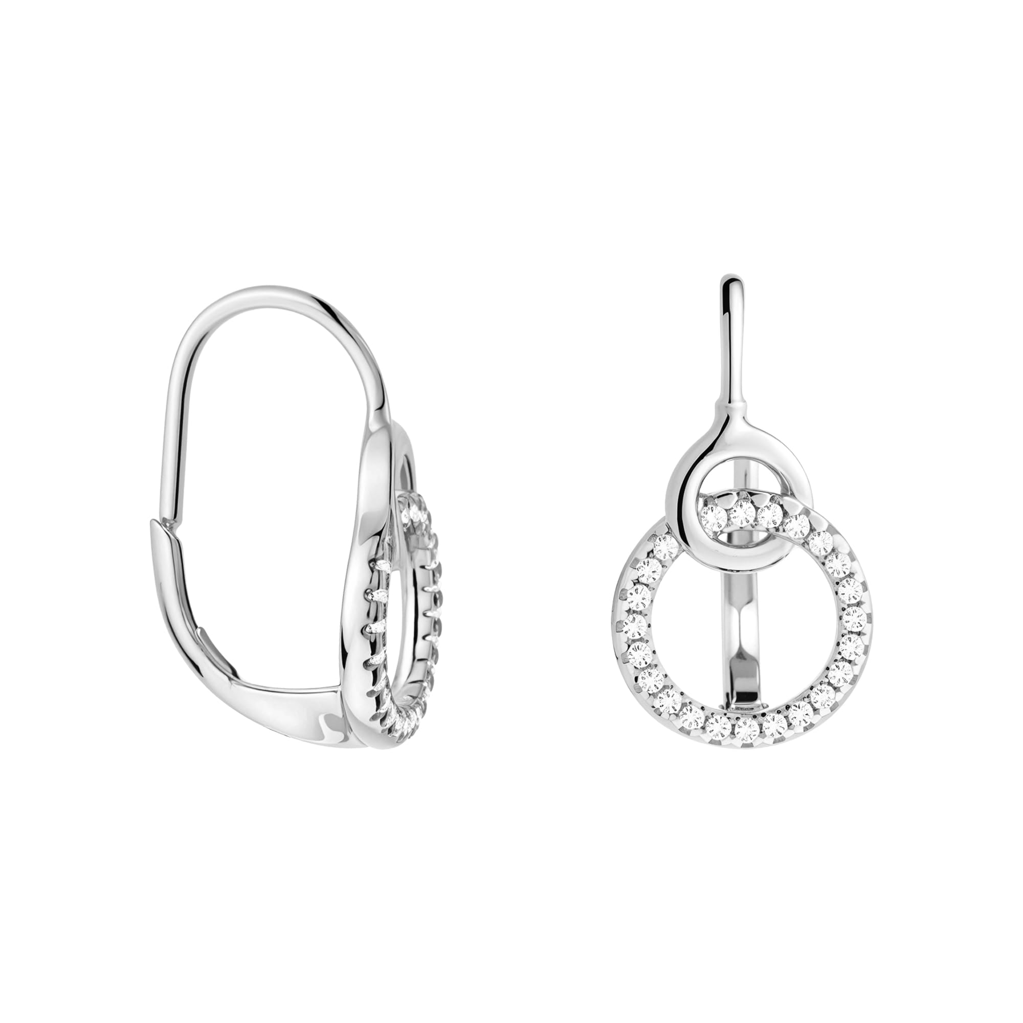 SOFIA MILANI - Women's Earrings 925 Silver - With Zirconia Stones - Circle Dangle Earring - E0806