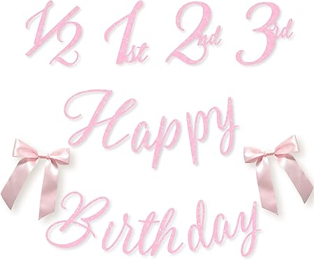 Amazon Co Jp グリッター ガーランド 筆記体 Happy Birthday 誕生日 飾り 年齢 数字 1 2 1st 2nd 3rd おもちゃ