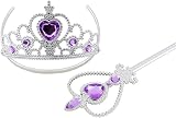 Vicloon Elsa Dress Up Accessories Set of 9 Purple Crown Gloves Wand Jewelry view 3